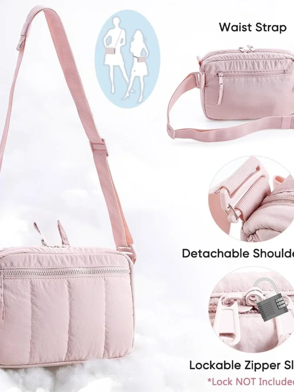 Soft Pistol Case for Women, Waist & Crossbody Concealed Carry Purse Gun Bag with - Picture 5 of 6
